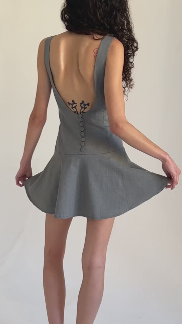 Zayah Sleeveless Layered Frill Dress Rose